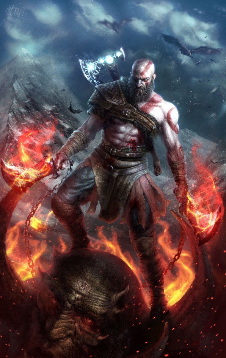 Кратос God of War Art