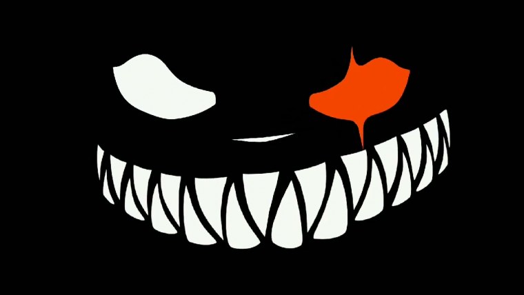 Злобная улыбка на черном фоне