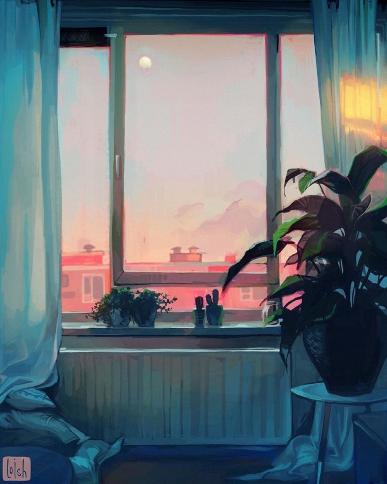 Комната с окном арт