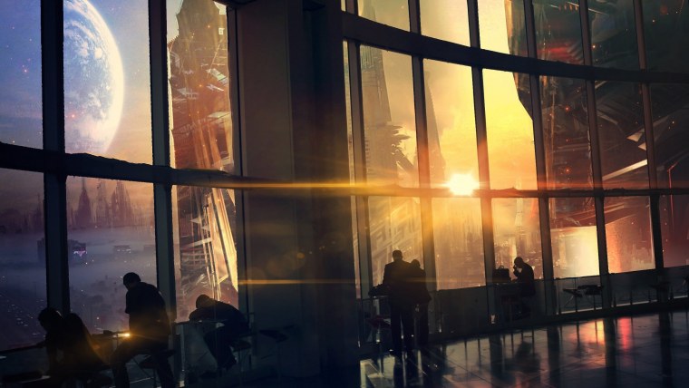 Футуристический вид из окна