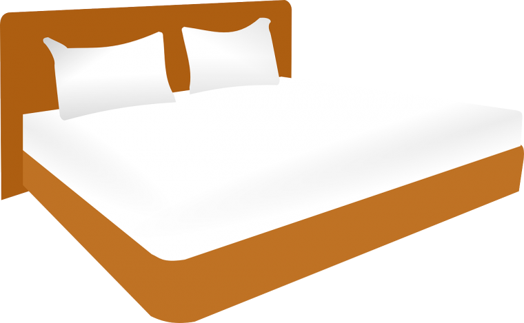 Кровать двуспальная на прозрачном фоне