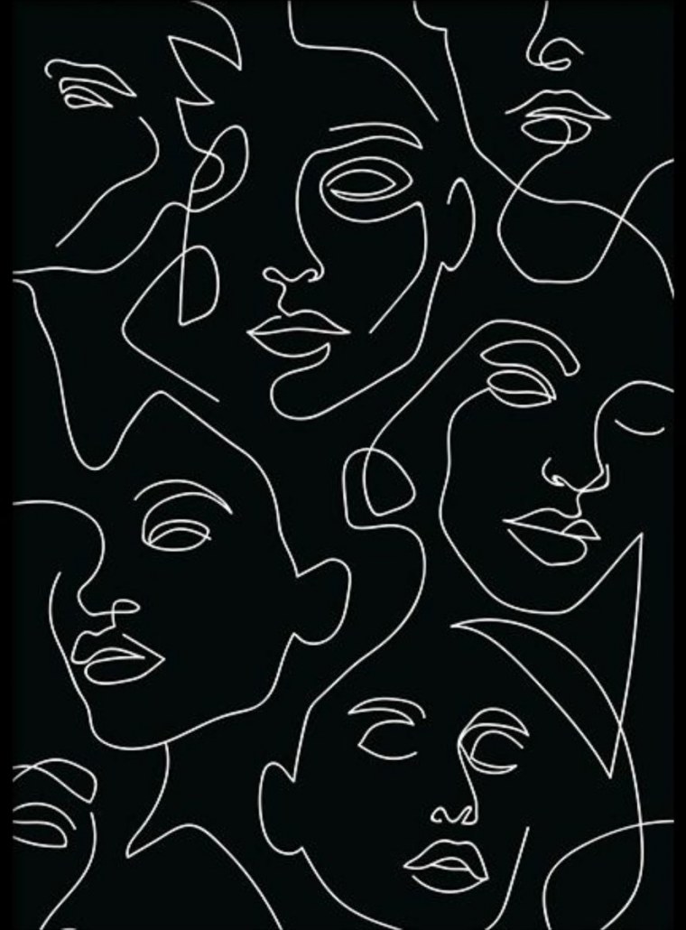 Абстрактные лица одной линией