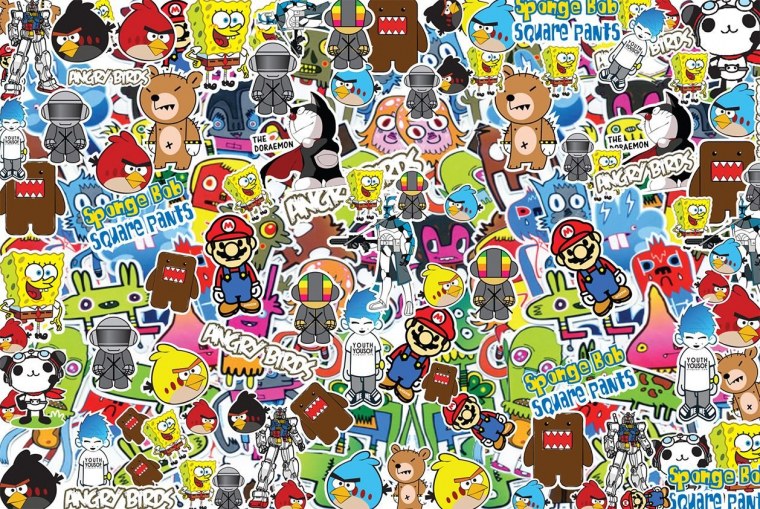 Много наклеек