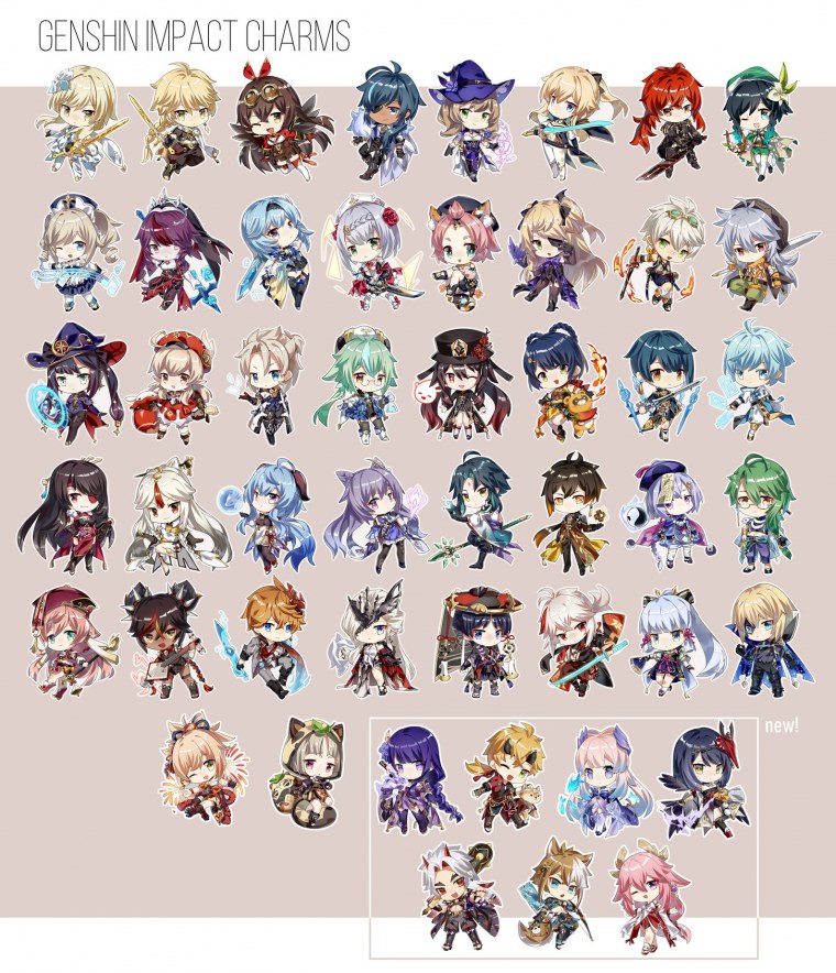 Чиби персонажи Геншин
