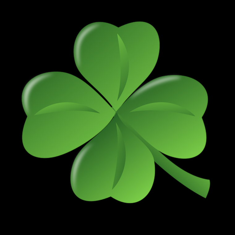 Лист клевера на черном фоне