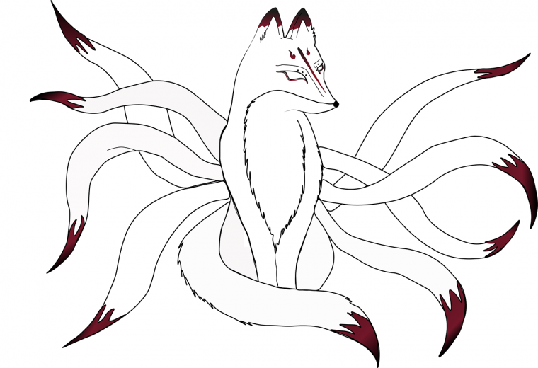 Раскраска Наруто и курама