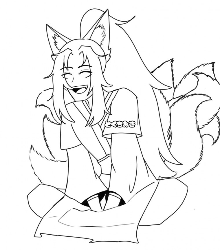 Раскраска Наруто девятихвостый Лис