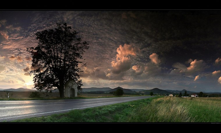 Пейзаж с пасмурным небом