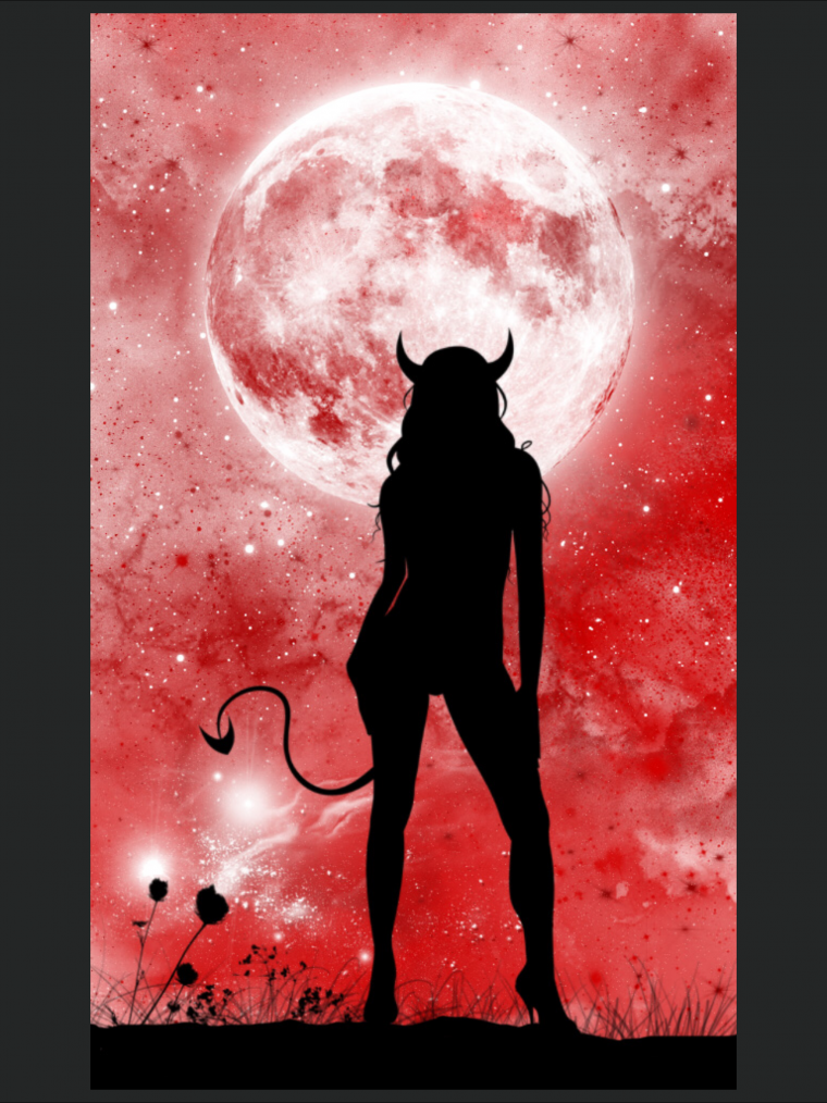 Тень с рожками