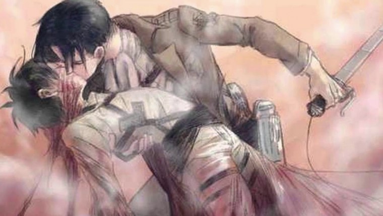 Атака титанов Эрен Йегер и Леви