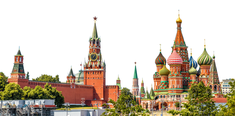 Храм Василия Блаженного на белом фоне