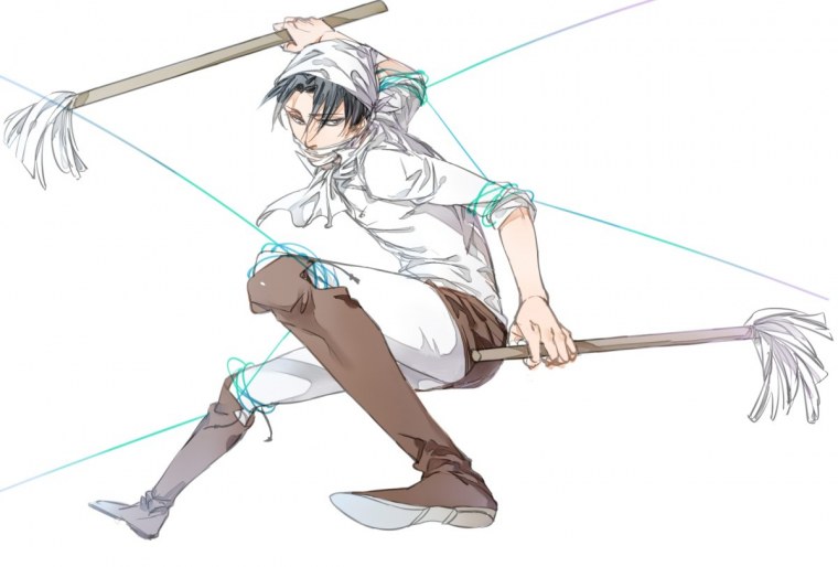 Атака титанов Леви Аккерман в полный рост