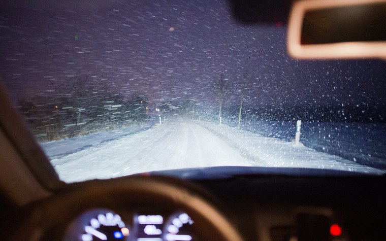 Машина зима ночь