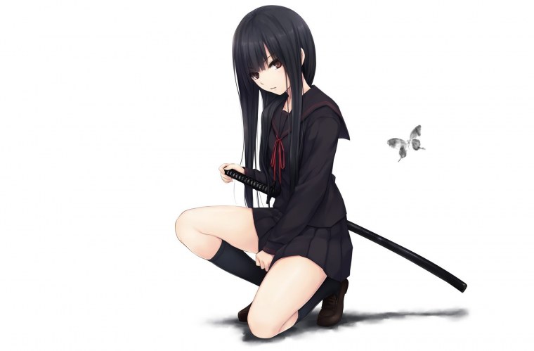 Куга Тсукаса с катаной