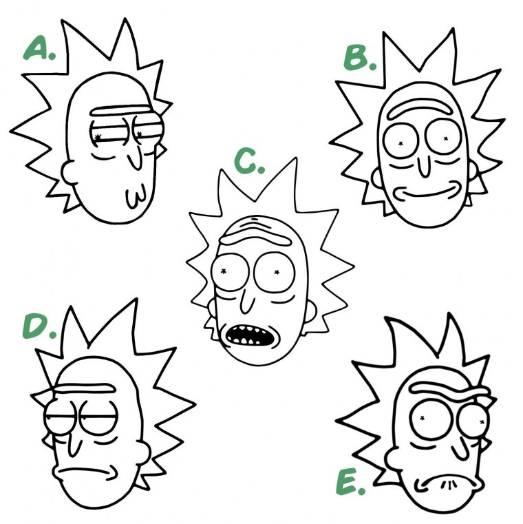 Рик и Морти чёрно белые