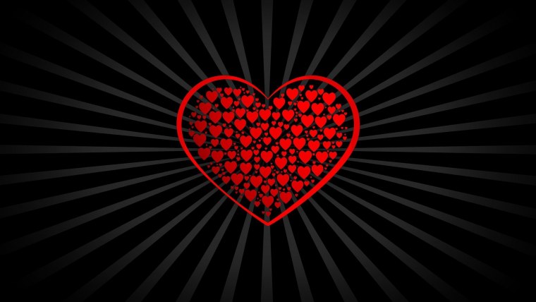 Сердечко на черном фоне