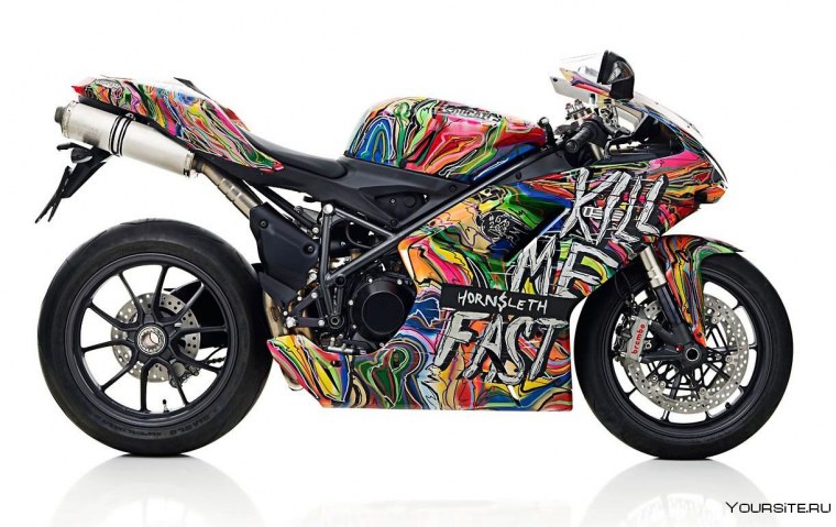 Картины в стиле аниме на мотоцикле