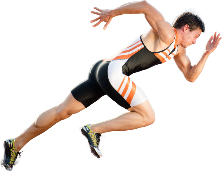 Спортсмен на белом фоне