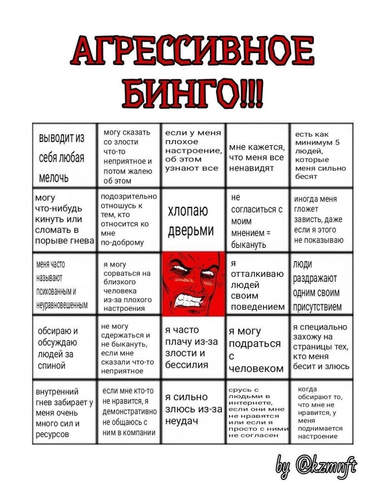 Психологическое Бинго