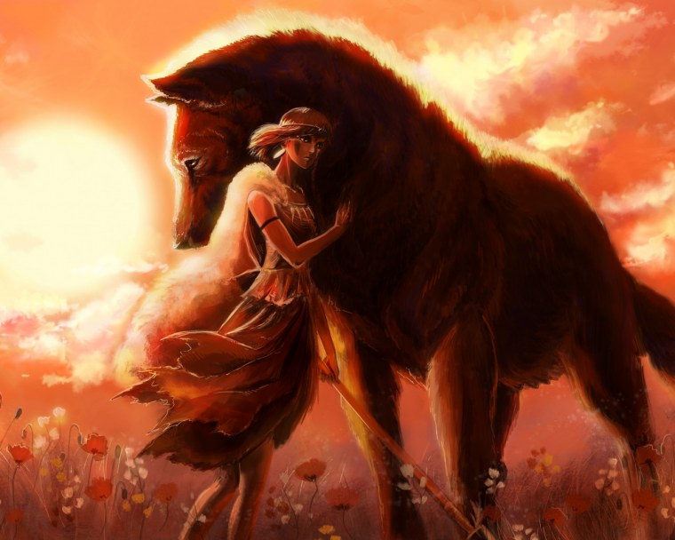 Девушка с волком