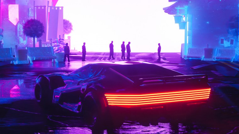 Cyberpunk 2077 машина неон