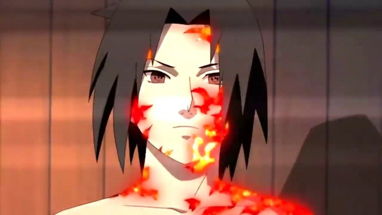 Саске Проклятая печать Шаринган