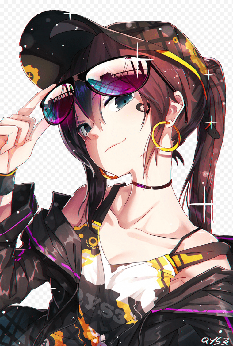 Аниме брюнетка с зелеными глазами