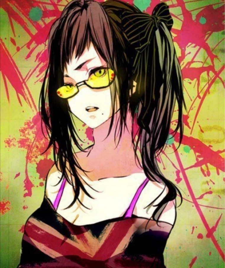 Аниме девушка в солнцезащитных очках