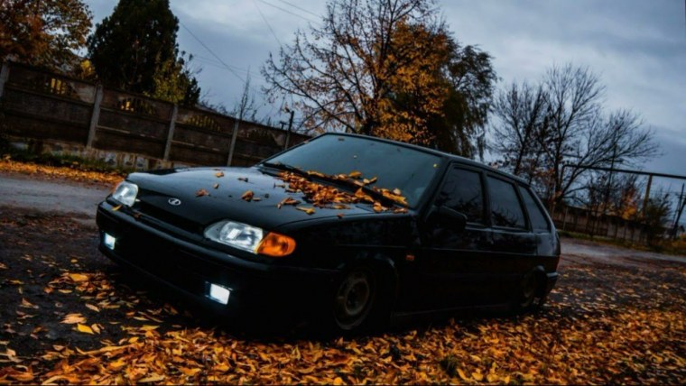 ВАЗ 2114 черная тонированная пацанская