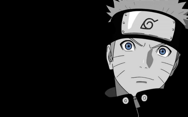 Наруто на чёрном фоне