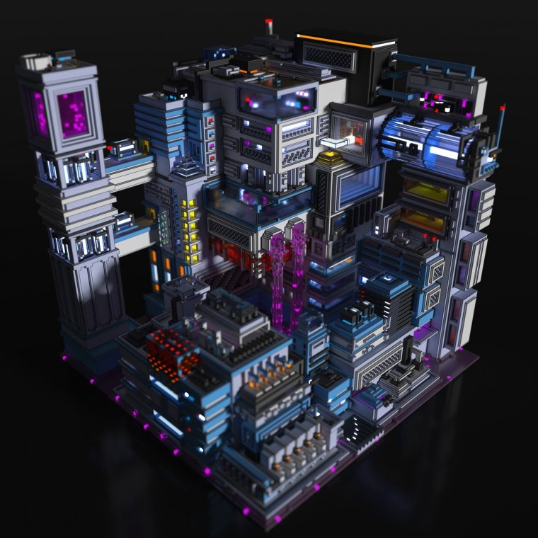 Город киберпанк c4d