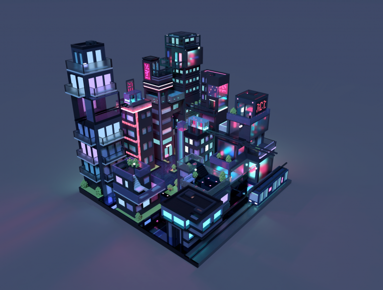 Неон Сити MAGICAVOXEL