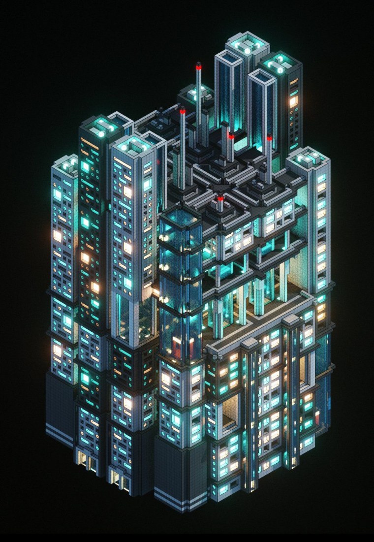 Киберпанк город майнкрафт