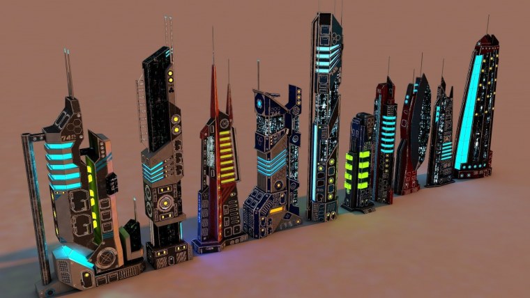 Scifi City архитектура 3d model лазер