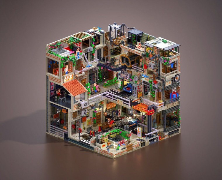 Лего киберпанк здания