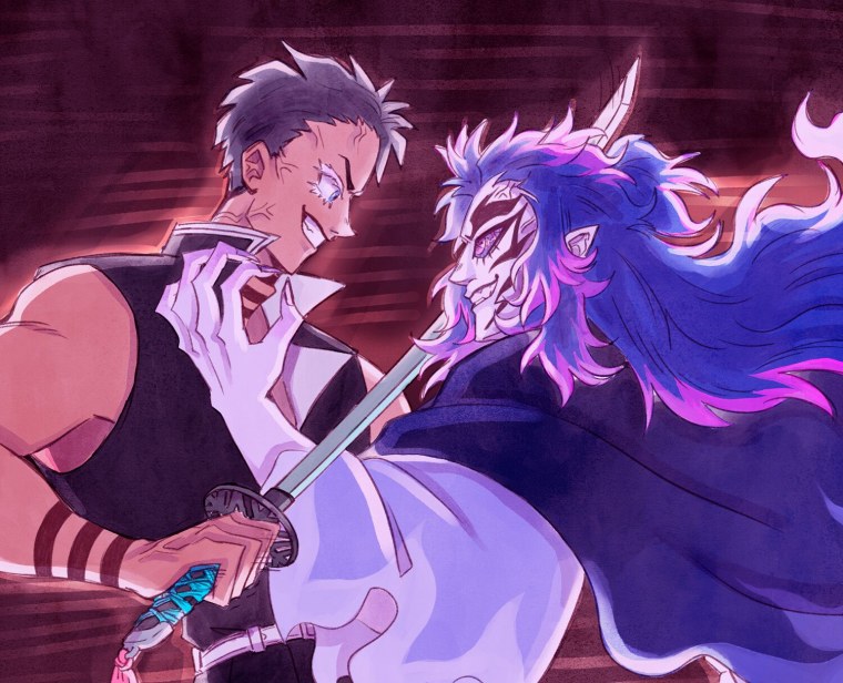 Ренгоку Кёджиро и Аказа бой