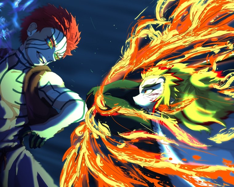 Битва Ренгоку с Аказой