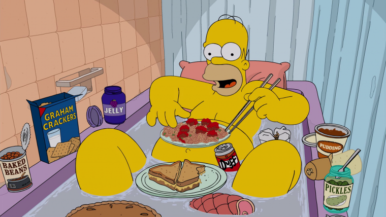 Гомер симпсон ест