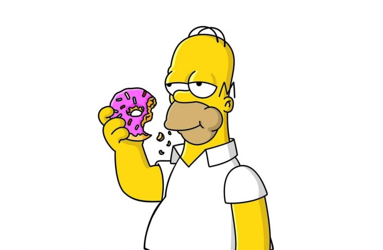 Гомер симпсон ест пончик