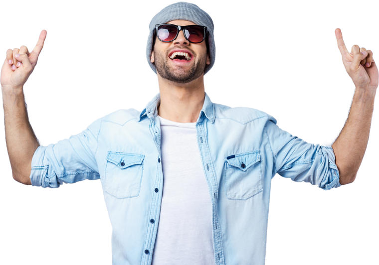 Человек на белом фоне