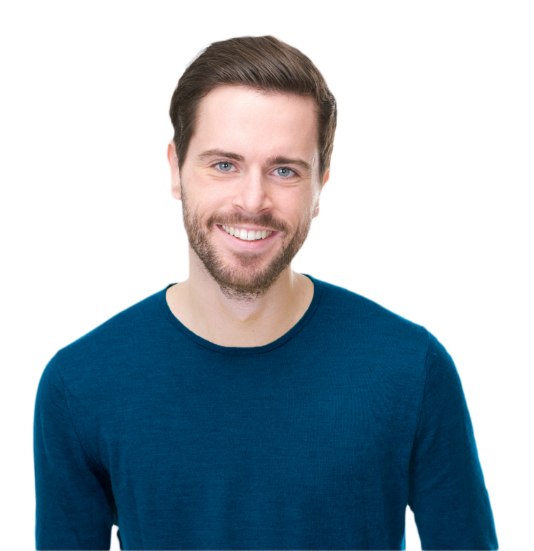 Мужчина на белом фоне