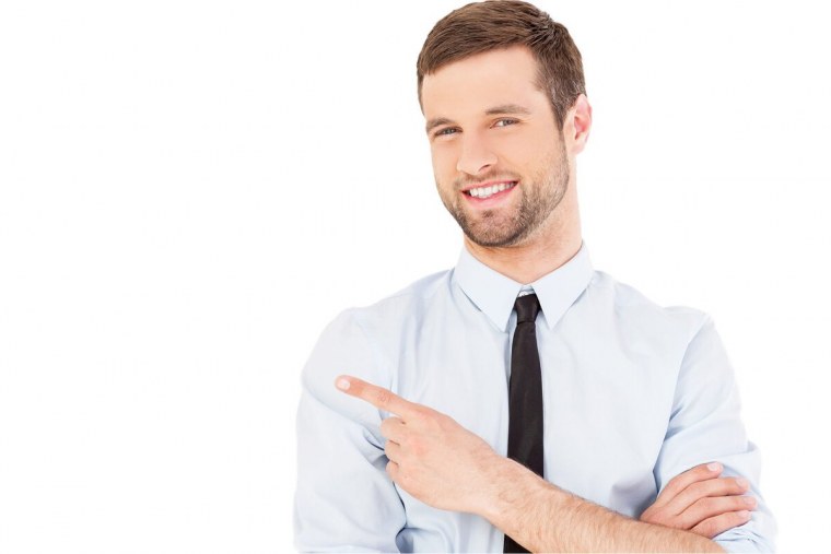 Человек на белом фоне