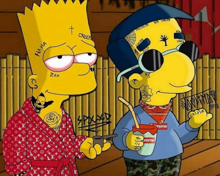 Барт симпсон и милхаус арт