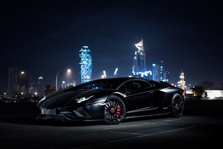 Ламборджини авентадор s ночью