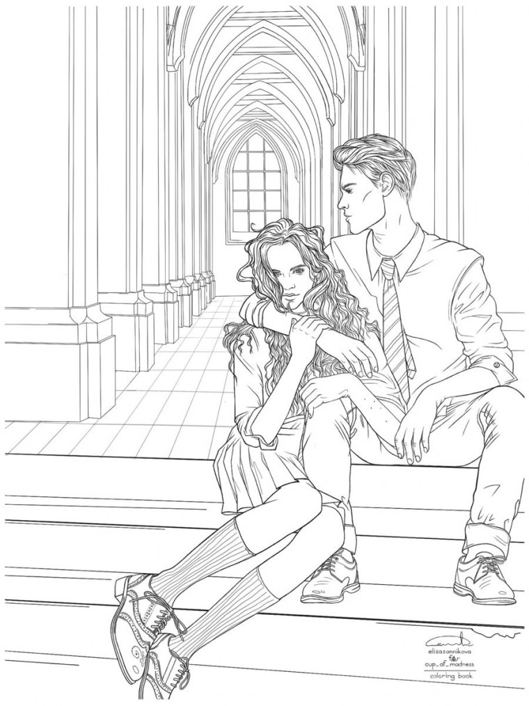 Девочки из Гарри раскраски