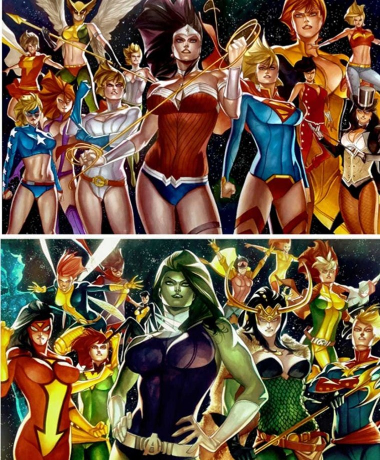 Марвел Супергерои девушки DC