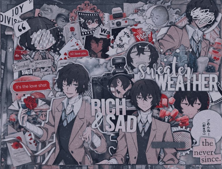 Дадзай Осаму коллаж Манга