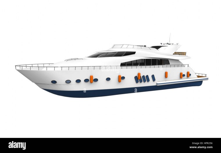 Белая яхта на белом фоне