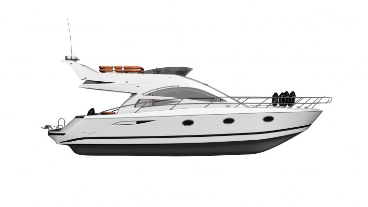 Катер на белом фоне