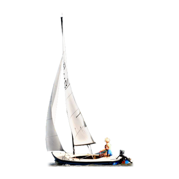 Парусная лодка на белом фоне